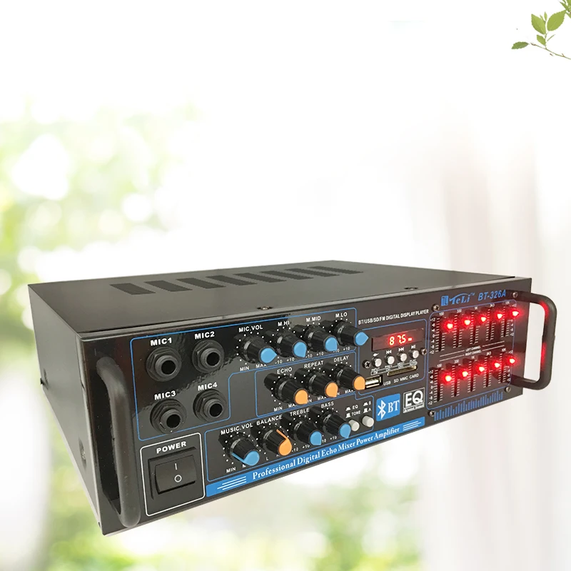 2-канальный Hi-Fi усилитель 100 Вт * 2 220 В/240 в караоке 10-сегментный EQ сбалансированный