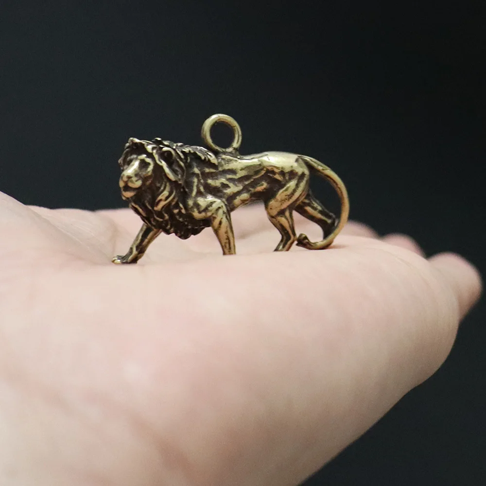 Винтажный латунный брелок с подвеской в виде короля степных Львов медный кошками