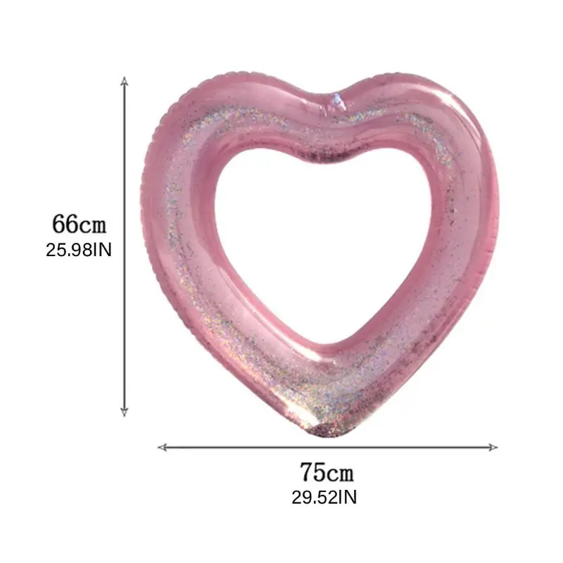 

Inflatable Sequin Heart Shape Swimming Floats Swim Ring Summer Out Pool Toy Thicken Swimming Tube for Adults Float