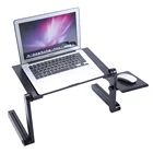 Черный переносной складной алюминиевый столик для ноутбука, регулируемый компьютерный стол, поднос для мыши, поднос для кровати, подставка для стола, рассеивание тепла