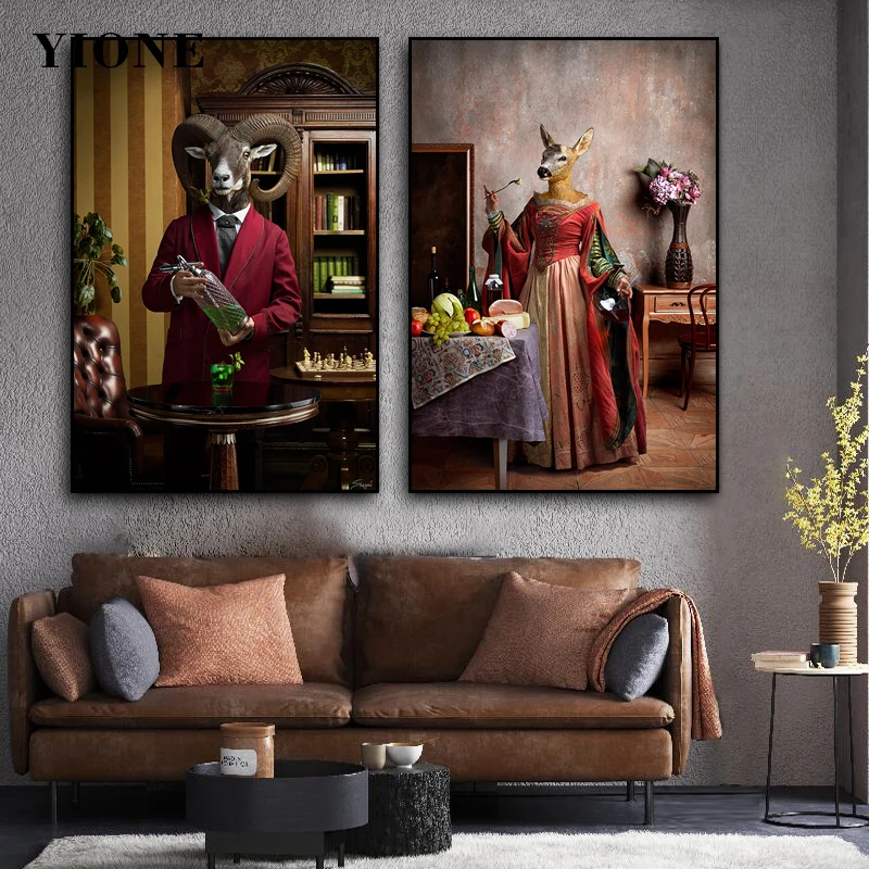 Настенная картина с изображением животных в европейском стиле | Дом и сад