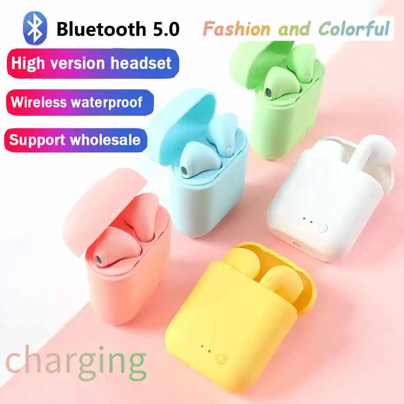TWS Наушники Mini 2 Bluetooth 5 0 матовые наушники Macaron с микрофоном зарядная станция