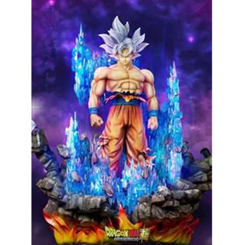 2" Dragon Ball Z статуя Супер Saiyan бюст Ultra Instinct Сон Гоку полноразмерный портрет светодиодный GK экшн-модель игрушечная коробка 60 см Z2608