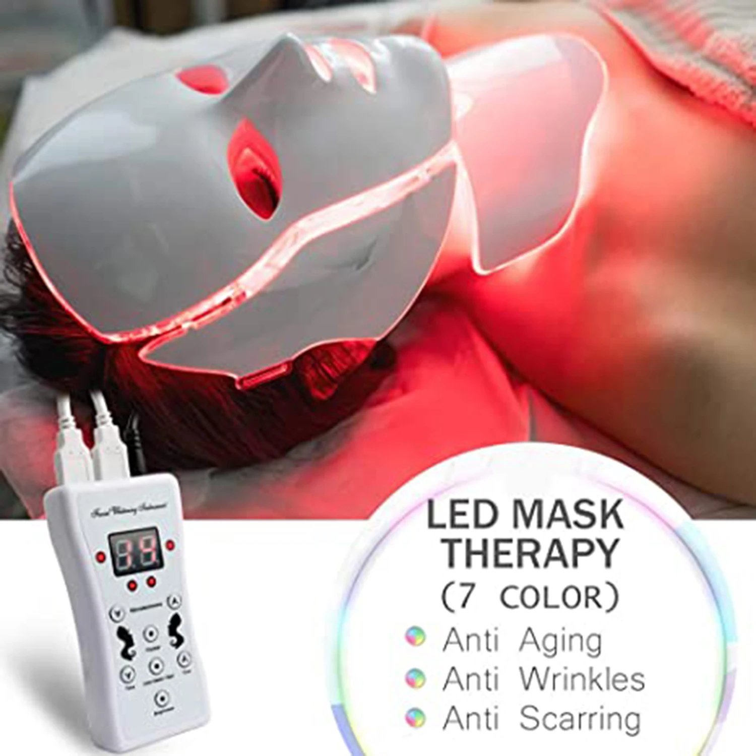 

LED Facial Mask With Neck Skin Care 7 Colors Face Mask Treatment Beauty Anti Acne Therapy Whitening Korean Led Spa Mask Machine