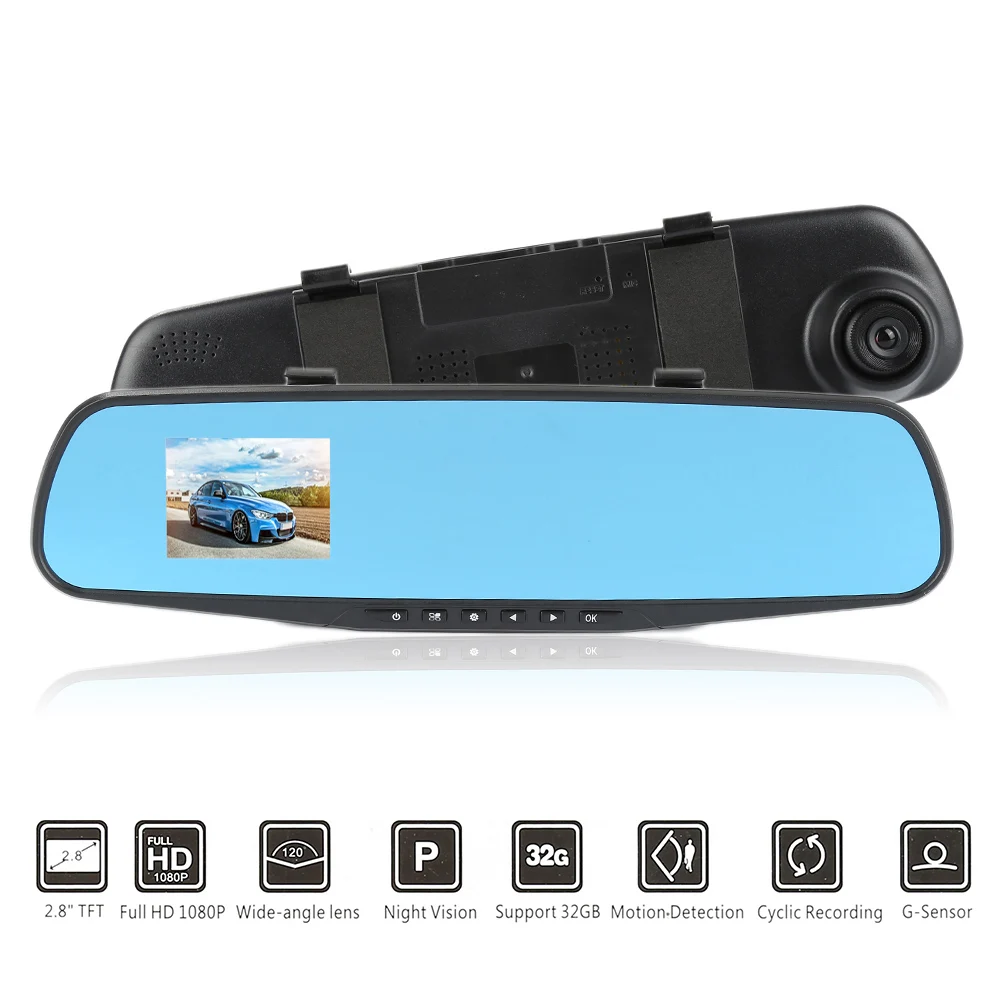 2," Dash Cam ночное видение циклическая запись 1080P HD lcd супер широкоугольная фронтальная камера рекордер