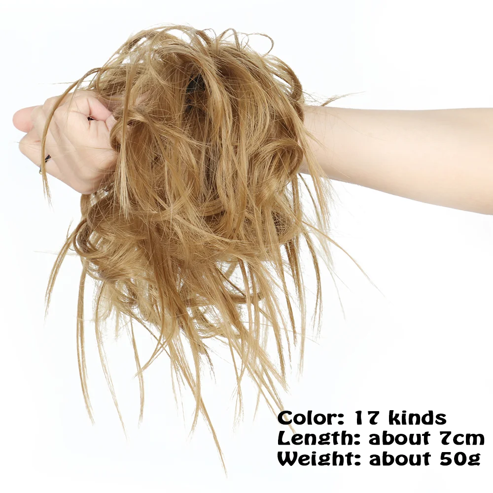 Грязный булочка резинки для волос резинка искусственные волосы синтетический