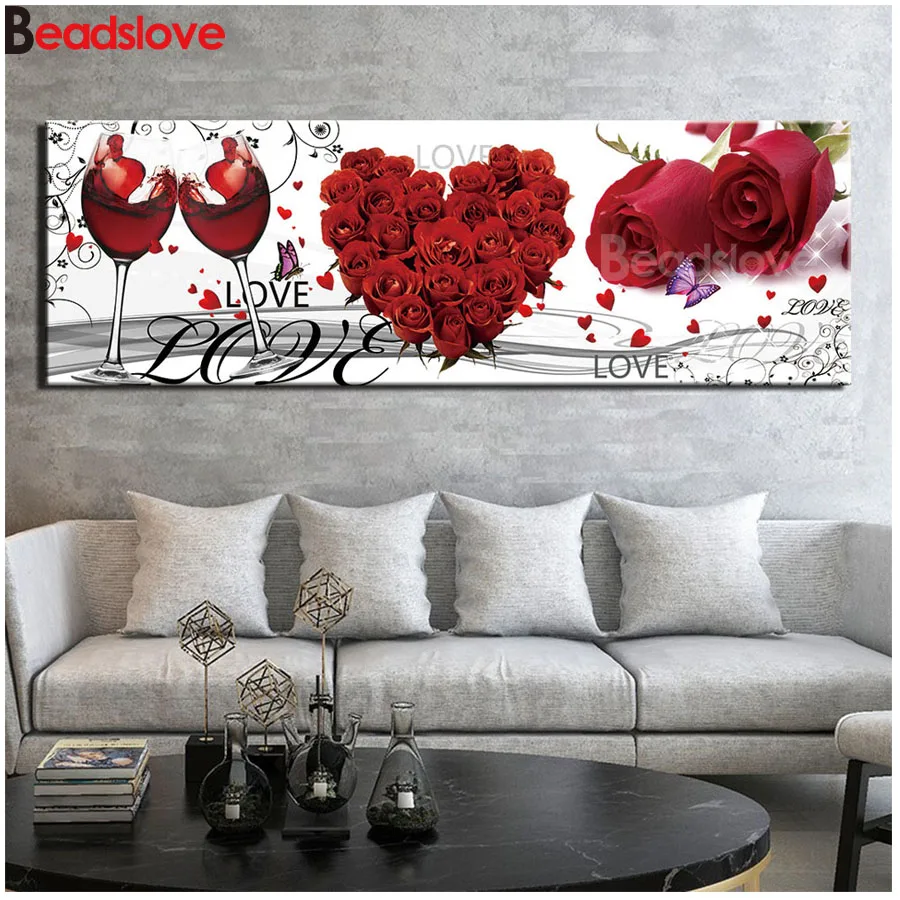 

Большая Алмазная картина «сделай сам», романтические розы, любовь, 3D Алмазная вышивка, вышивка крестиком, полная квадратная круглая Алмазная мозаика