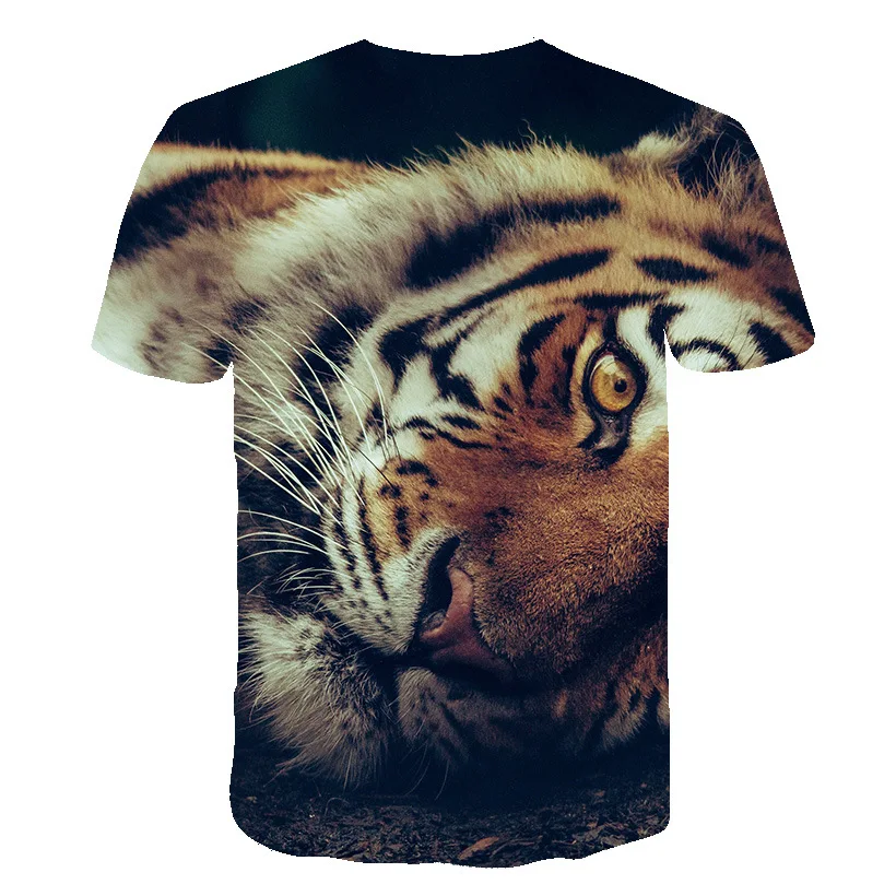 

2021O Neck T-Shirts 3D Kids Printed Animal Tiger Short Sleeve t shirt Funny Design Casual Tops Hip Hop Tees Male t shirt