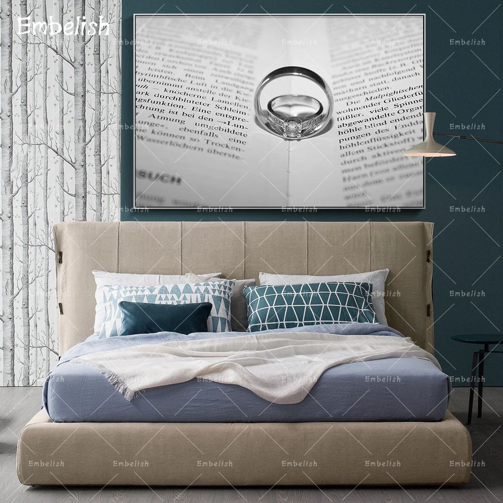 

Embelish 1 Pieces Hot Selling Ring In The Book Simple Wall Art Posters For Living Room Modern Home Decor HD Canvas Paintings