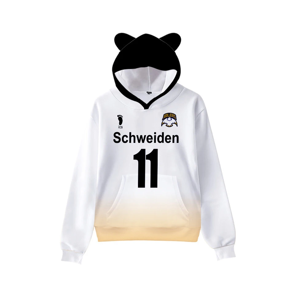 

Cat Ears Hoodie Anime Haikyuu Sweatshirt Volleyball Uniform/Shoyo Hinata/Oikawa Tooru/Iwaizumi Hajime Halloween Free Shipping