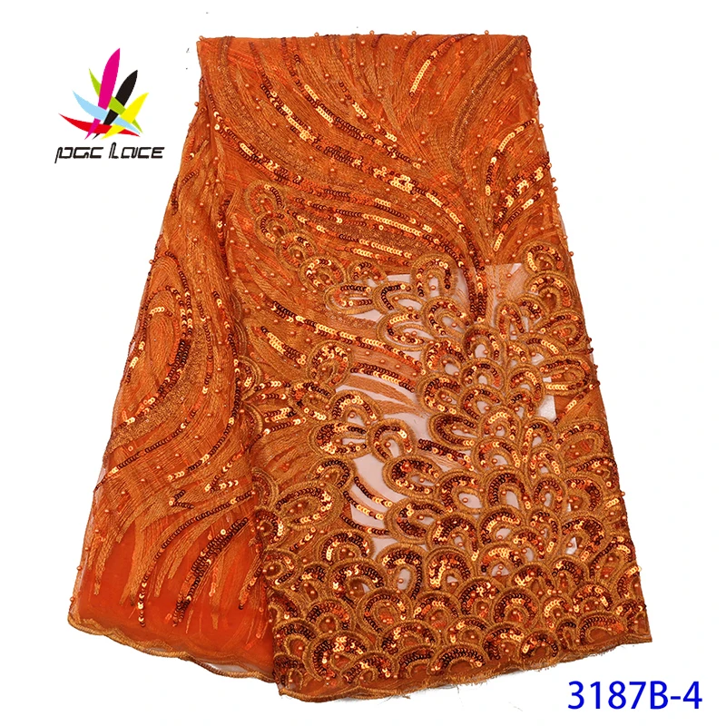 Блестящая свадебная ткань кружева красного цвета с вышивкой 2020 цветочный узор