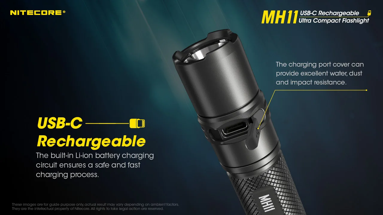 Аккумуляторный фонарик Nitecore MH11 USB-C 1000 люмен батарея в комплекте | Лампы и