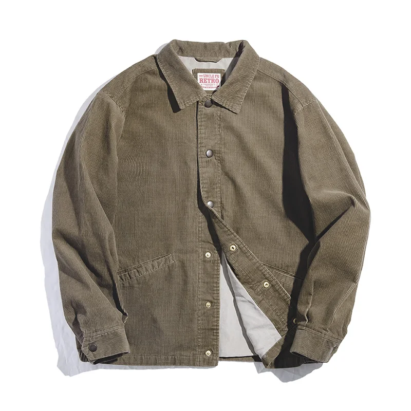 

2020 New Men's Retro Yokosuka Embroidered Corduroy Jacket Autumn and Winter Cotton Jacket Men