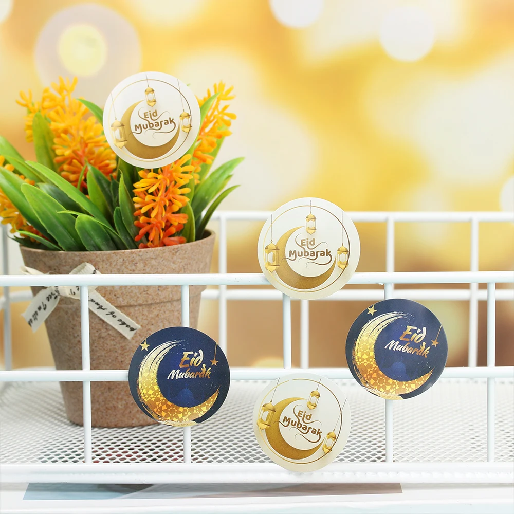 120 шт. подарочные коробки Eid Mubarak наклейки ручной работы для мусульманских тортов