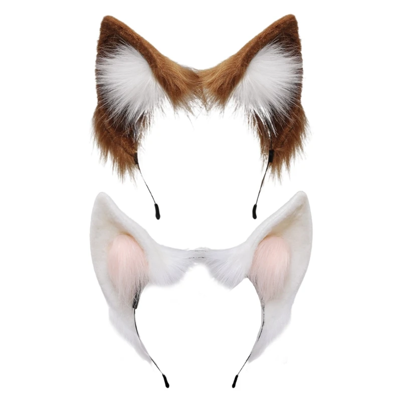 

Ободок для волос с кошачьими ушками в виде животных, плюшевый головной убор для косплея, повязка на голову для вечевечерние НКИ на Хэллоуин ...