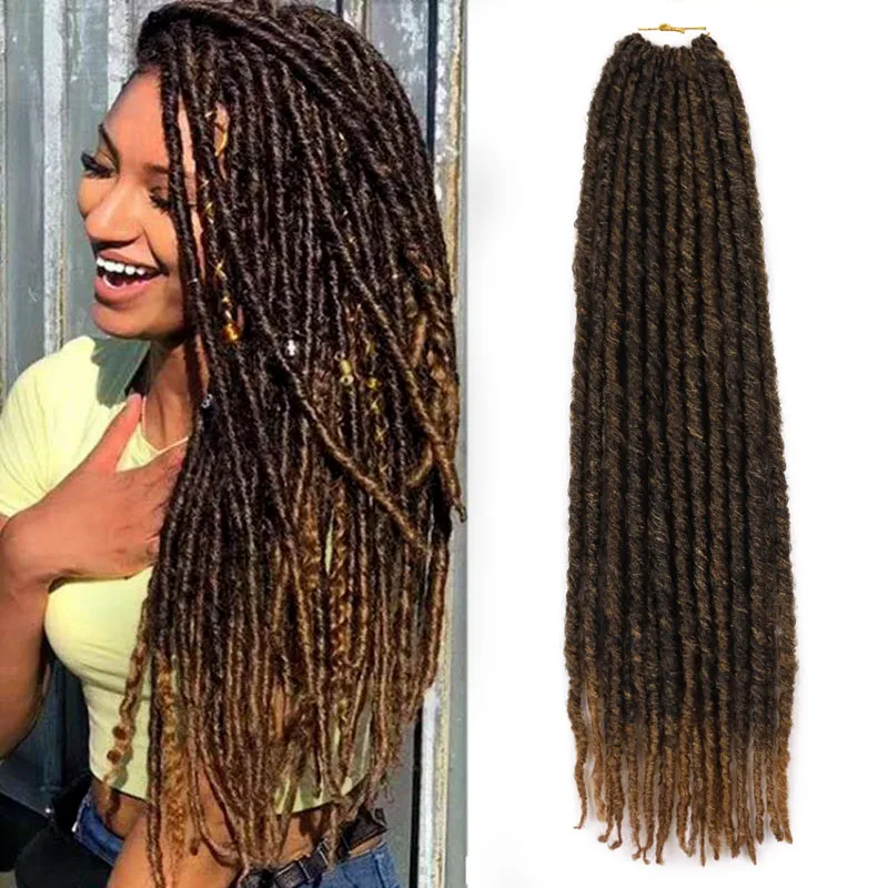 Синтетический богиня Faux Locs Curly на крючках косички волосы с эффектом деграде