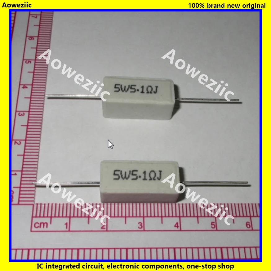 10 шт. горизонтальное сопротивление цемента RX27 5 Вт 5% Ом r 1rj 5W5.1RJ 5W5R1J керамическое