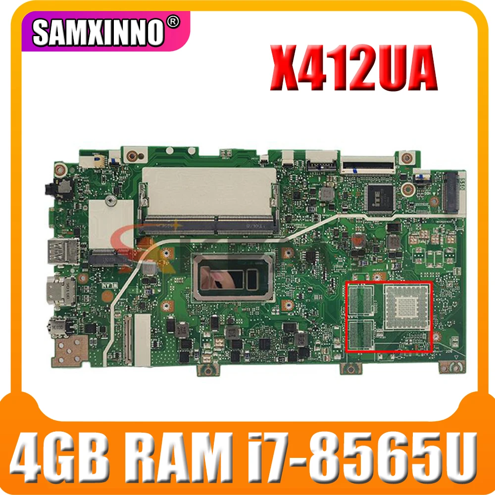 

Akemy Motherboard For asus X412UB X412UJ X412UL X412U A412U F412U notebook X412UA Laptop Mainboard W/ 4GB RAM i7-8565U