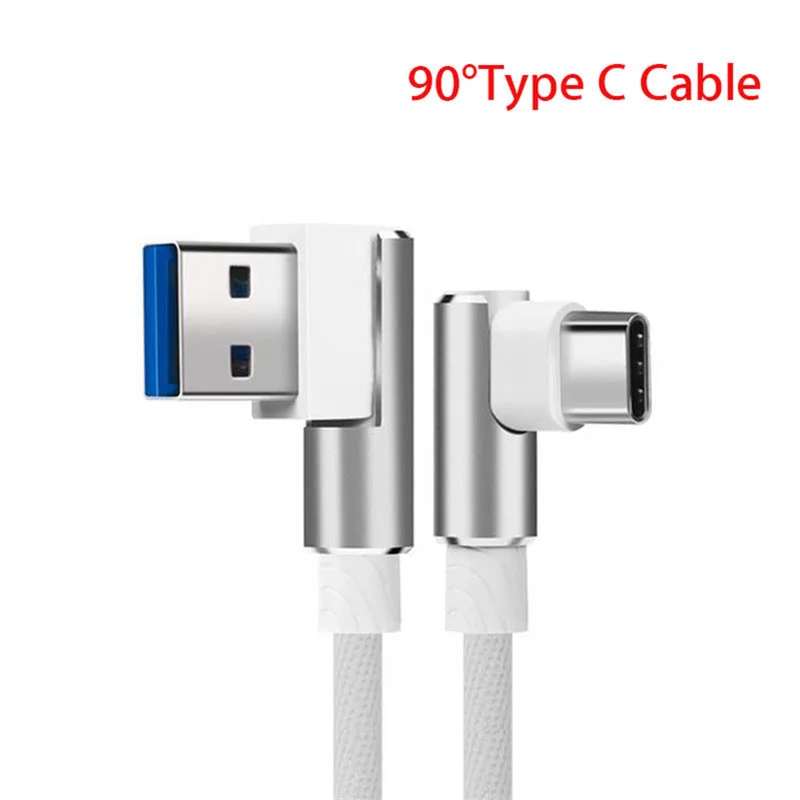 Кабель USB Type-C под прямым углом 90 градусов для huawei mate 20 10 P20 lite p30 P10 pro nova 5 4 honor 9x v30