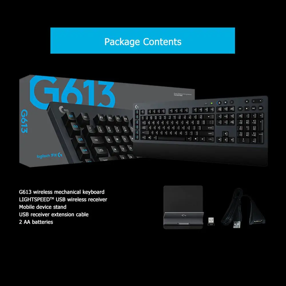 Logitech G613 2 4G Bluetooth Беспроводная LIGHTSPEED игровая механическая клавиатура 10 клавиш без