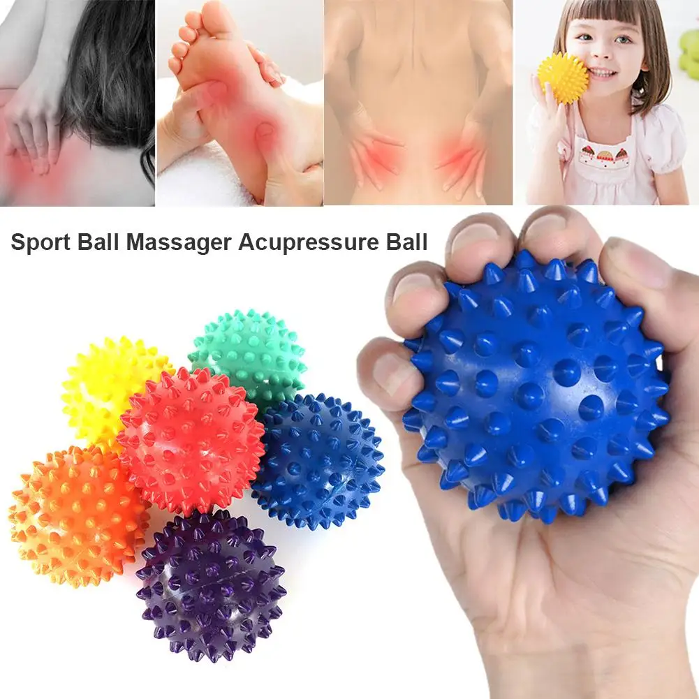 

PVC Spiky Massage Ball Trigger Point Sport Fitness Hand Foot Pain Stress Relief Muscle Foot massage Relax Ball Multiple Colour
