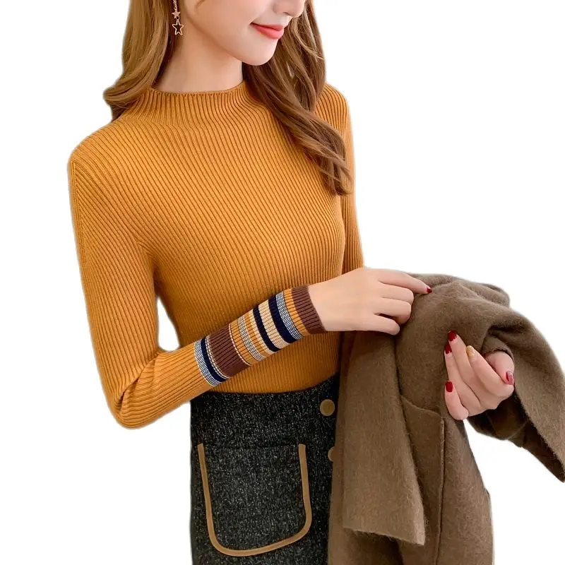 Короткая черная облегающая козырек с длинными рукавами новинка 2021 Осень-зима