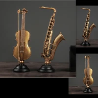 luxury nordic vintage violin saxophone model ornaments musical instrument statue home decor living room sculpture art crafts