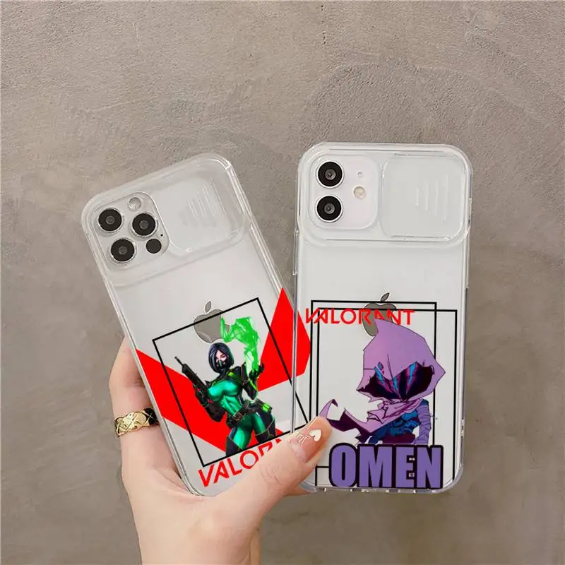 

Valorant Phone Case Transparent Camera Protection for iPhone 12 11 8 7 se 2020 mini pro X XS XR MAX Plus