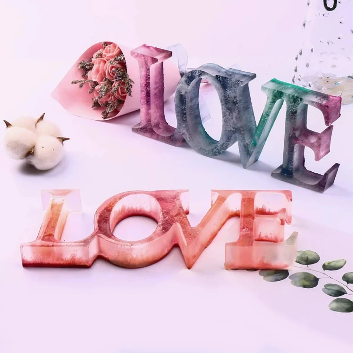 

DIY LOVE Letter Form Silicone Molds Sign Crystal Cavity Mold Epoxy Resin Molds Handmade Jewelry Table Decoration Handicraft Ship