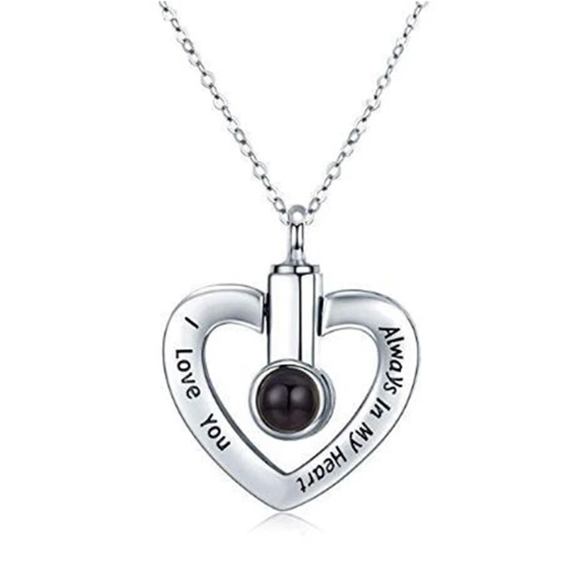 Памятный сувенир подвеска в виде сердца женское ожерелье из нержавеющей стали