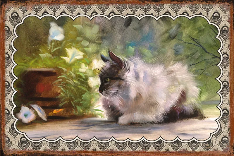 

Черная кошка, украшение для сада, металлический знак, украшение для сада, уличный кролик, фермерский декор, декоративные постеры для дома и б...