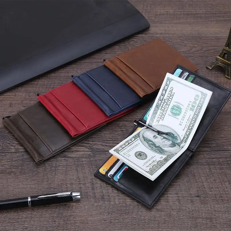 2019 New PU Leather Money Card Wallet Fashion Slim Small Credit Card Package Business ID Name Cards Billfold