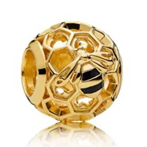 Бусины из серебра 925 пробы с черной эмалью и золотом |