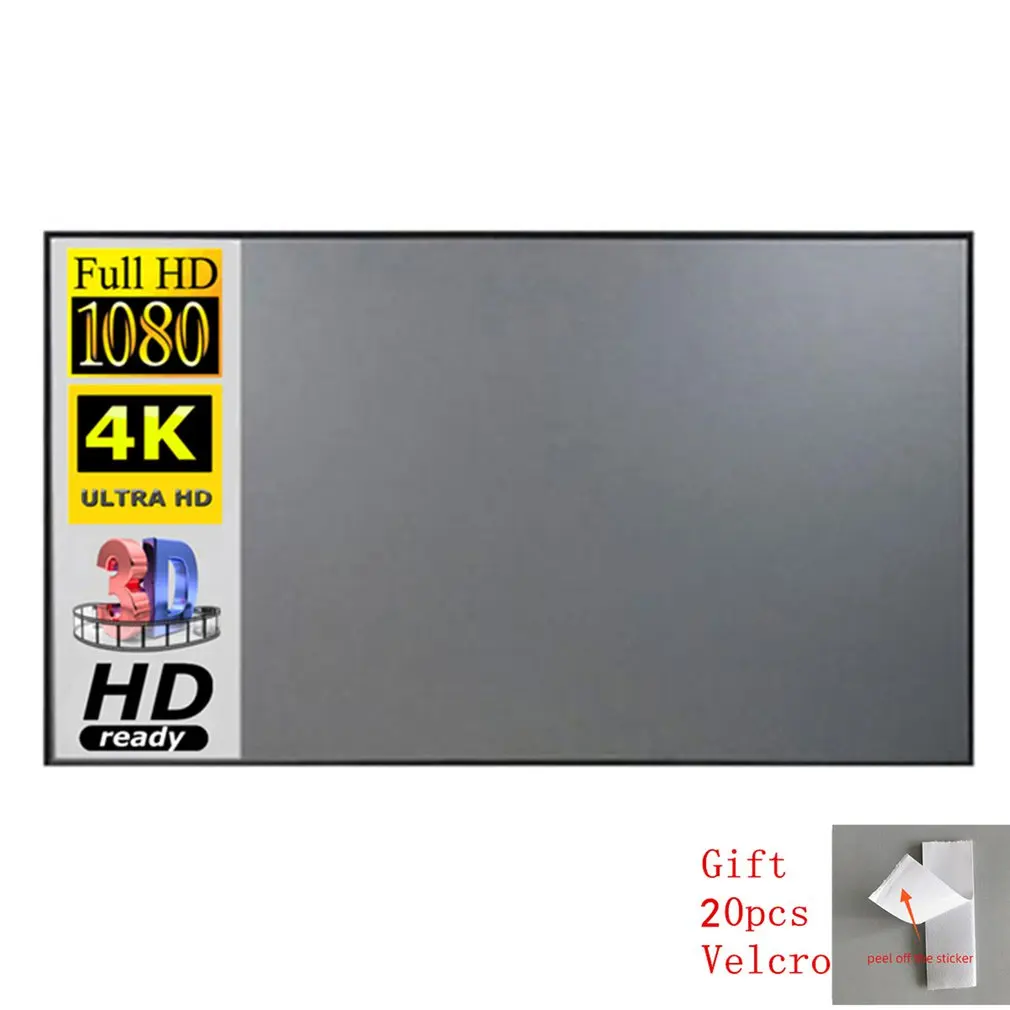 

Projector Portable Screen Easy To Fold Anti-light 3D High Definition Projection Durable Screen Home Office