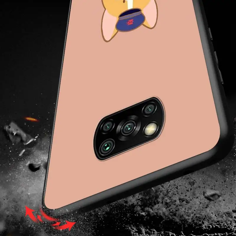 

Cartoon Corgi Dog For Xiaomi Redmi K30 K30S Mi 10T Lite Pro Poco X3 NFC X2 M3 M2 F2 Pro C3 F1 Soft Black Phone Case