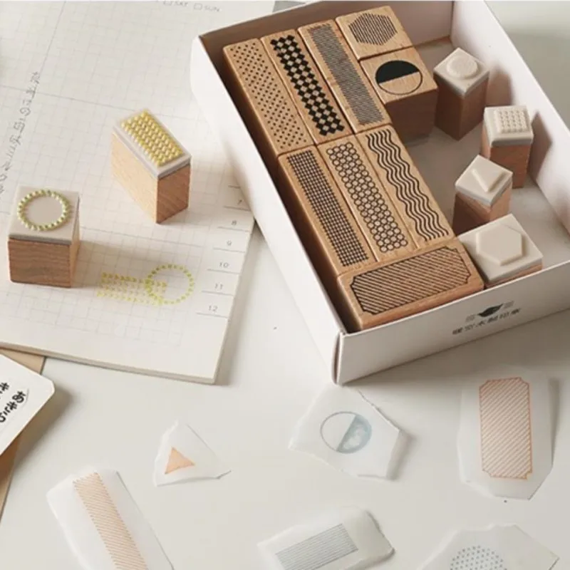 27 шт. геометрические декоративные деревянные штампы для скрапбукинга|Штампики| |