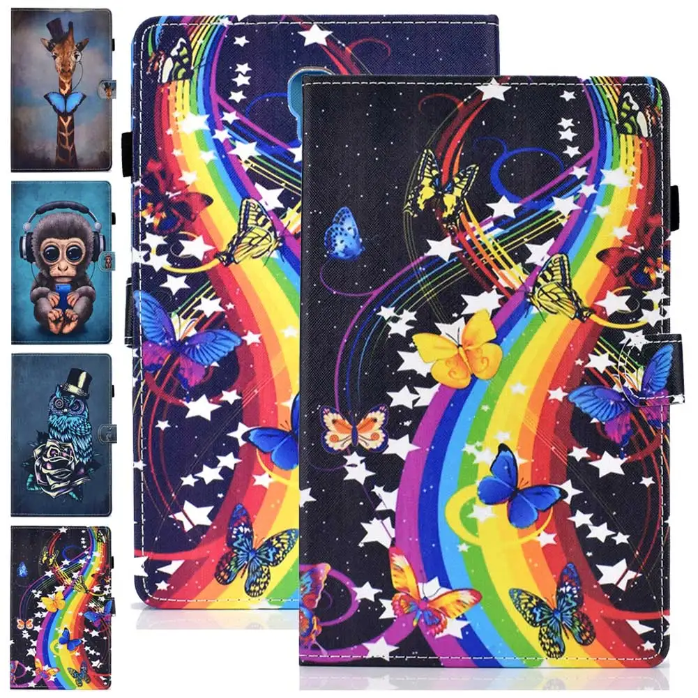 

Авто Режим сна/пробуждения умный чехол для Samsung galaxy Tab A 10,5 дюймов SM-T590 T595 T597 2018 чехол с принтом Чехол-книжка из искусственной кожи с подставко...