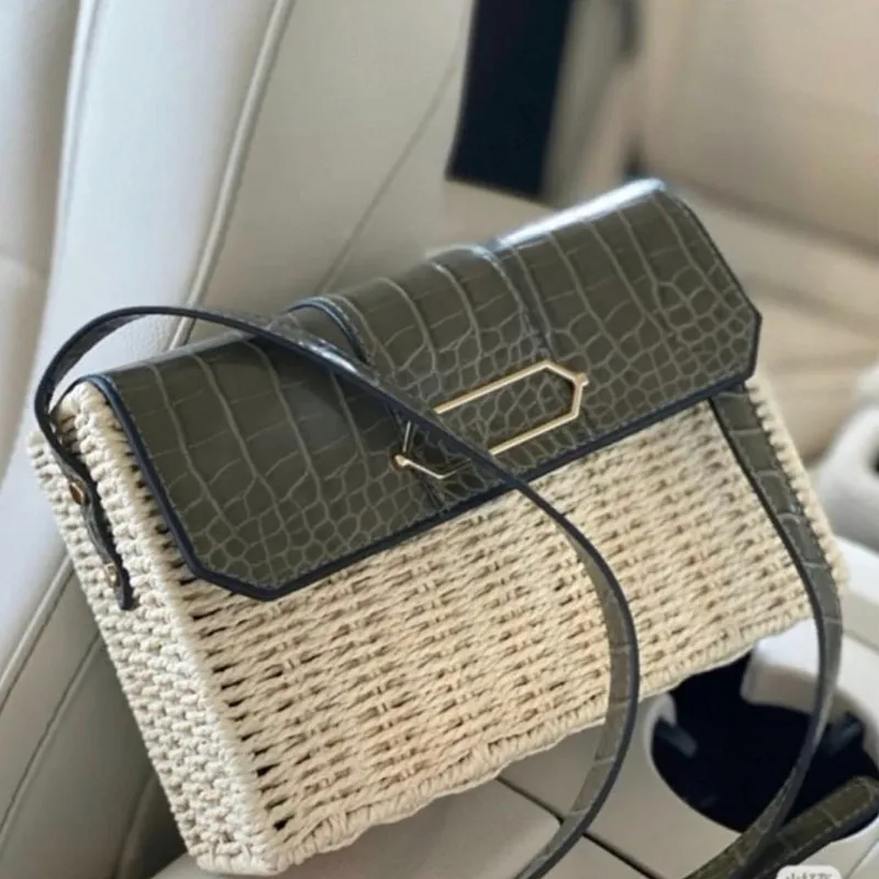 Сумка на плечо Женская ротанговая соломенная плетеный мессенджер ручной работы