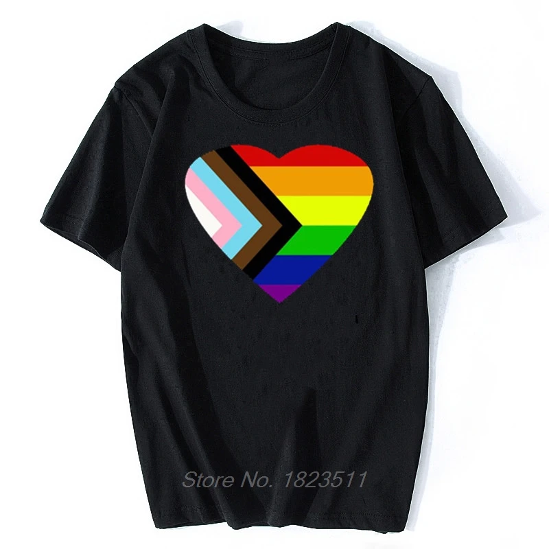 

Pride Progress Rainbow Flag Lgbt Tshirt Women Men Cotton Outfit Comical T Shirt Summer O-Neck T-shirt Hip Hop Tees Harajuku