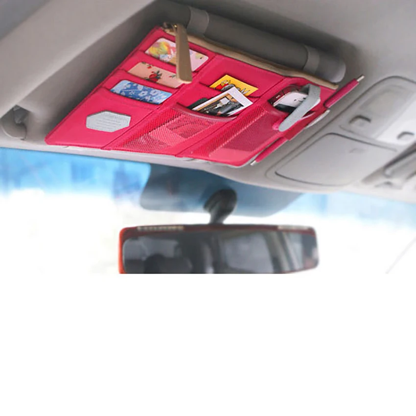 

Car Sun Visor Receive Bag Car Boot Organiser Storage Bag Box Multi-Use Tools Organizer For Fuel Card Mobile Phone