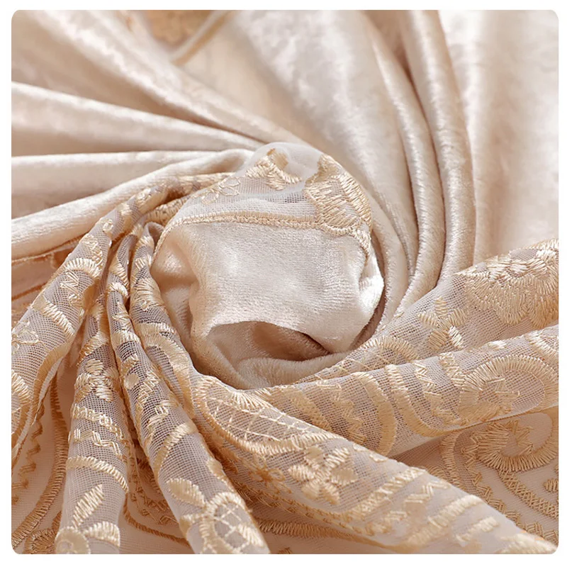 

Elegant Europe Lace Velvet Table Cover Rectangular Tablecloth for table Fabric Soft Dining Party Kitchen Home Decor Champagne