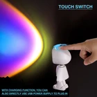 Светодиодный светильник для заката, радужная лампа, причудливый сенсорный выключатель, настенное украшение, светильник с мини-USB, ночсветильник для создания атмосферы в комнате