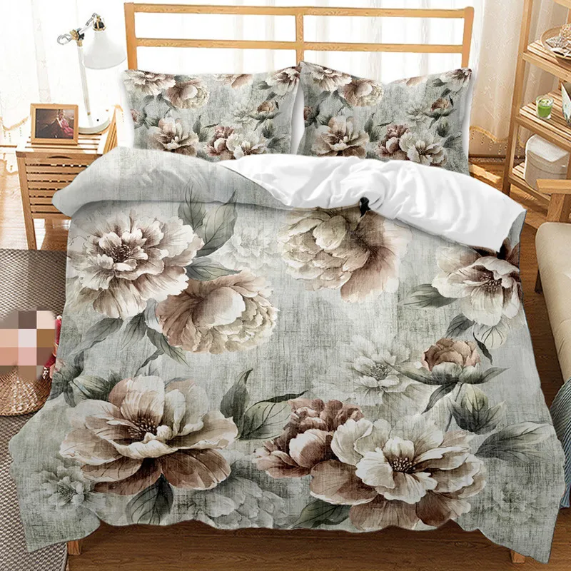 American country moth orchid bedding set adult girl Nostalgia rustic double pillow case Duvet/quilt cover Flowers Leaf bed sets | Дом и сад