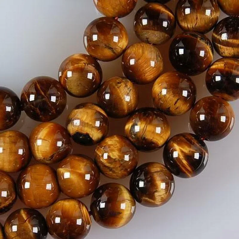 

Natural Grade 8mm African Roar Tiger Eye Stone Round Loose Beads strand 15"