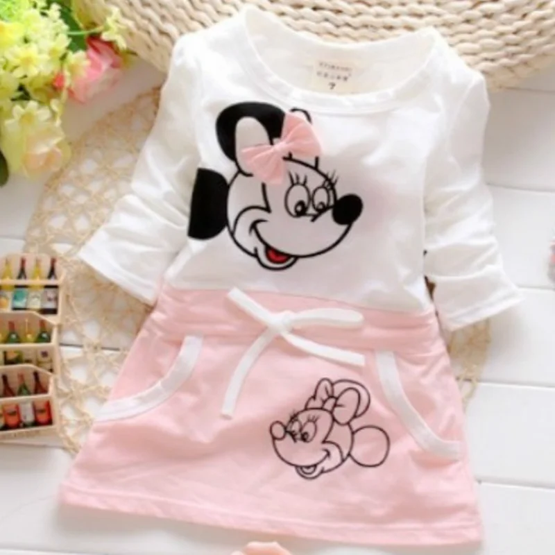 Новое модное летнее платье принцессы 100% хлопок 2019 Минни для красивой круглого