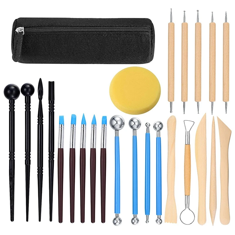 

Polymer Clay Tools, 25 Pcs Clay Sculpting Tools, Modeling Clay Tools Set, Pottery Carving Tool for Engraving, Embossing