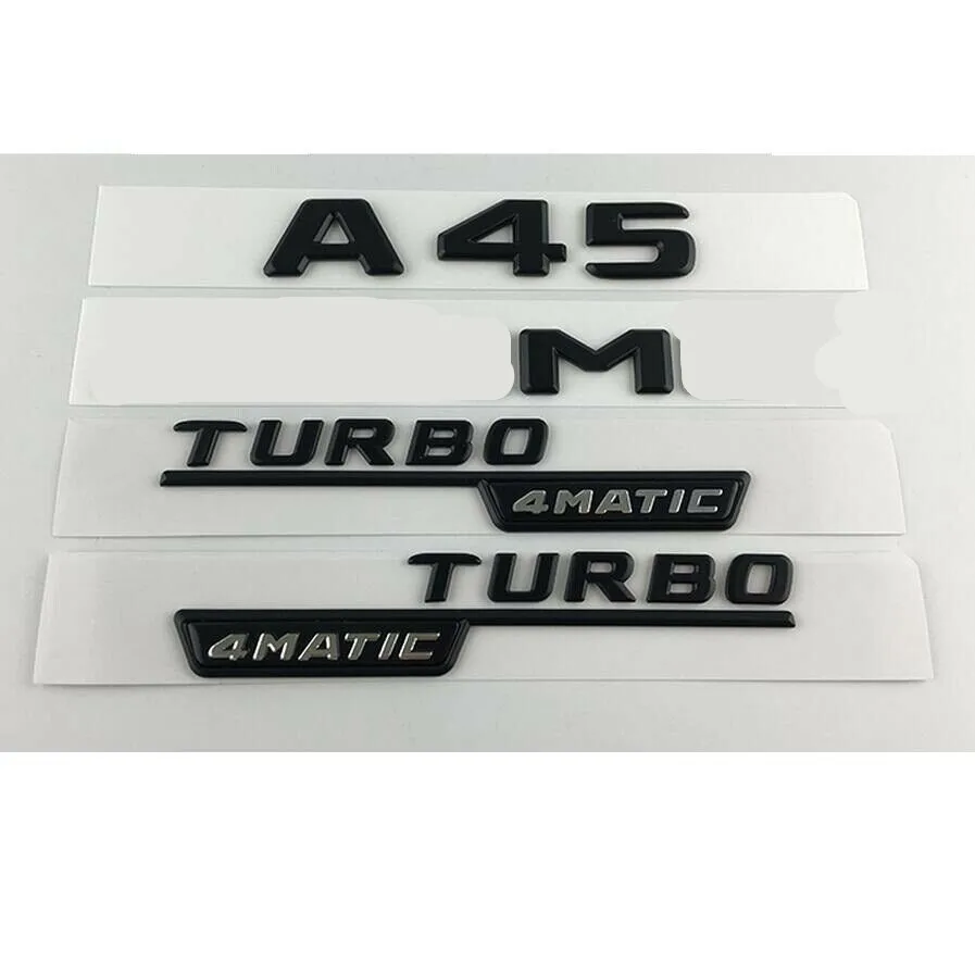 Черный для A45 AMG TURBO 4matic Багажник крыло буквы значки эмблемы Mercedes|Эмблемы| |