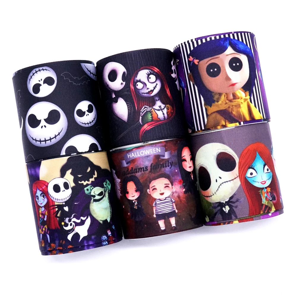 Бесплатная доставка 50 ярдов на размер лента для Хэллоуина печатная корсажная 32055