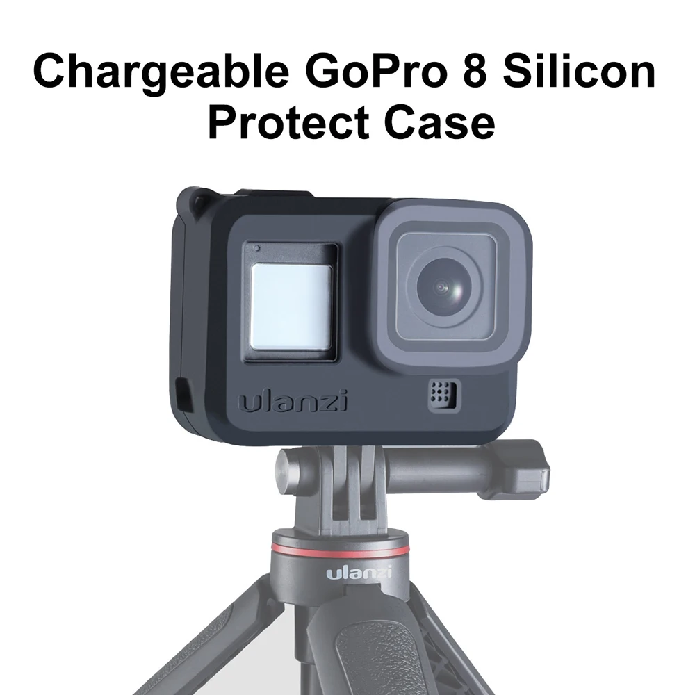 Силиконовый чехол ulanzi для Gopro Hero 8 черный с капюшоном объектива мягкий ремешком на