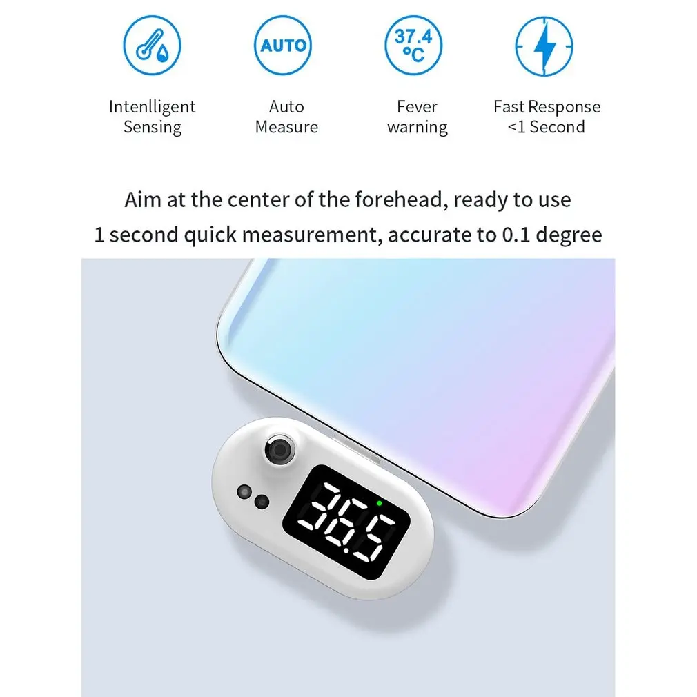 

USB Smart Thermometer USB Intelligent Thermometer Portable Mini Cell Phone Thermometer Non-contact Type Infrared USB Thermometer